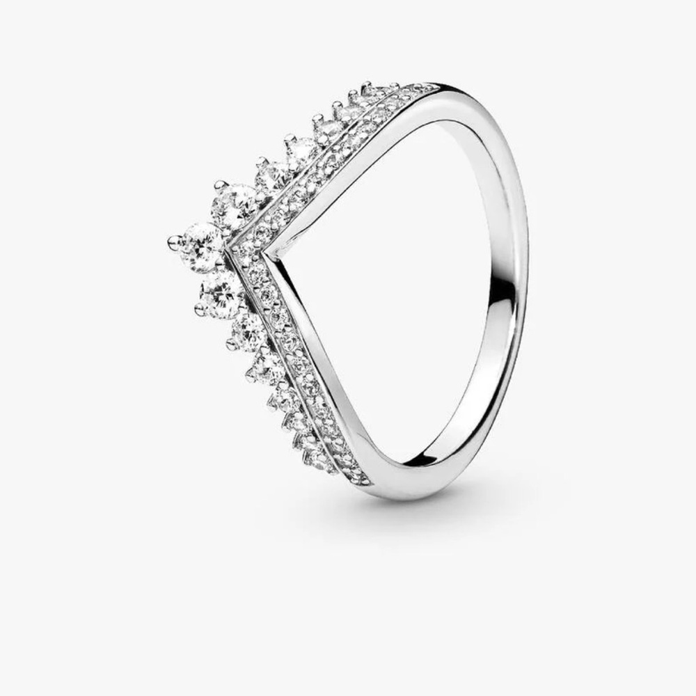 Pandora ring 54 /7 size Princess Wishbone Ring in 
Sterling silver